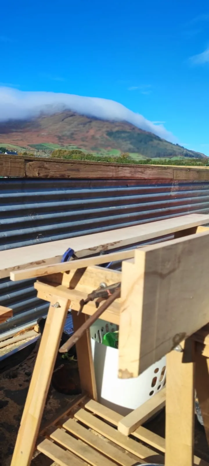 View of the Cooley Mountains from the Setanta Woodcraft workshop