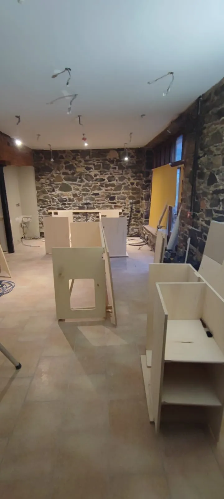 Handcrafted solid oak kitchen cabinets in progress at Setanta Woodcraft workshop, Carlingford