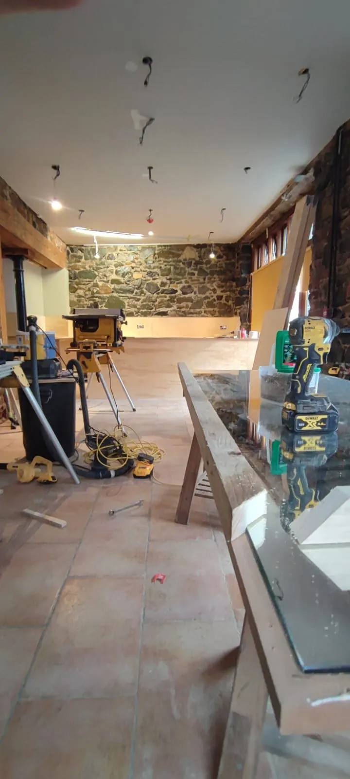 John McShane planing timber in the Setanta Woodcraft workshop, Carlingford, Co. Louth